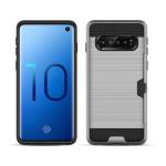 Hybrid Card Slot Anti Shock Case for Samsung Galaxy S10E - Grey