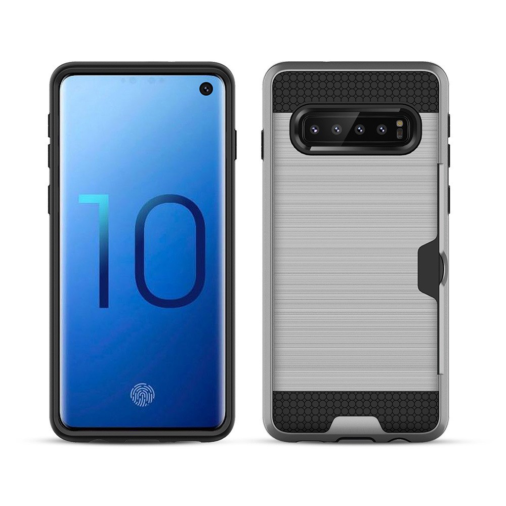 Hybrid Card Slot Anti Shock Case for Samsung Galaxy S10E - Grey