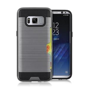 Hybrid Card Slot Anti Shock Case for Samsung Galaxy S8 Plus - Grey