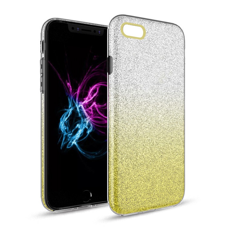 Two Tone Glitter Case for Apple iPhone 7/8/SE (2020)/SE (2022) - Yellow