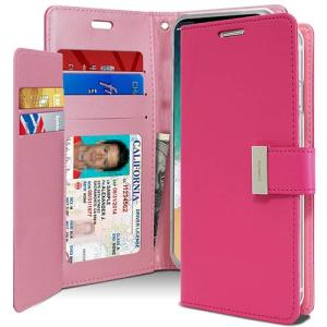 Goospery Rich Diary Wallet Case for Samsung Galaxy S10 - Hot Pink