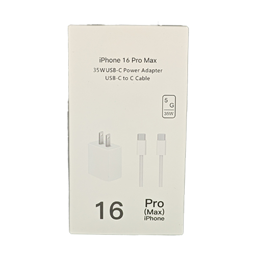 iPhone Series 16 USB-C Wall Power Adapter with USB-C to USB-C Cable in Retail Packaging (35W)