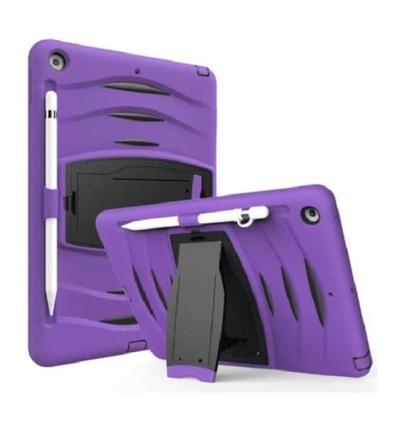 Shockproof Heavy Duty Rugged Defender Case for Apple iPad 5/6 (2017/2018) / iPad Air / Air 2 / iPad Pro 9.7 - Purple