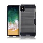 Hybrid Card Slot Anti Shock Case for Apple iPhone XS Max - Grey