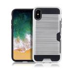 Hybrid Card Slot Anti Shock Case for Apple iPhone XS Max - Silver