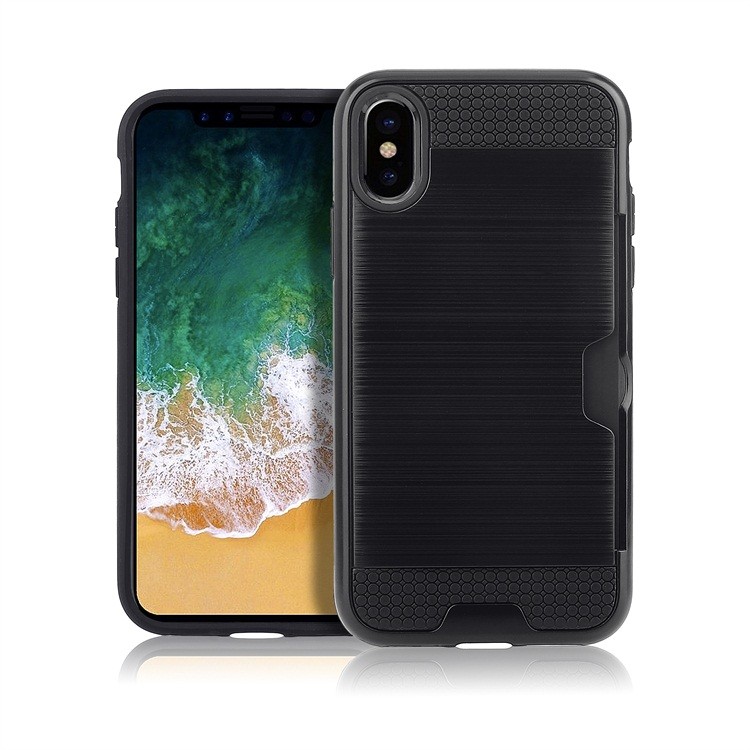 Hybrid Card Slot Anti Shock Case for Apple iPhone XS Max - Black