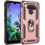 Armor Hybrid Military Case with Ring Kickstand for LG K61 - Rose Golden