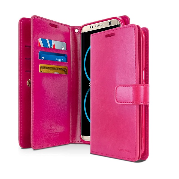 Goospery Mansoor Wallet Diary Case for Samsung S9 - Hot Pink