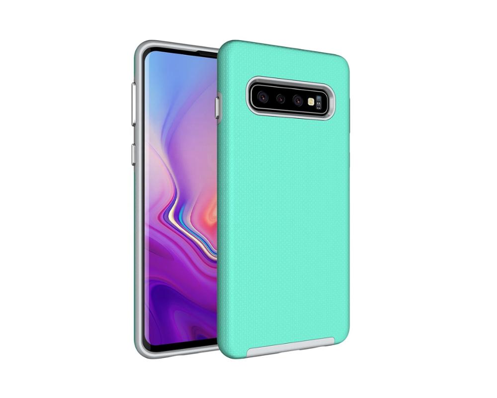 Triangle Shockproof Case with Anti Slip Grains for Samsung Galaxy S10 Plus - Teal