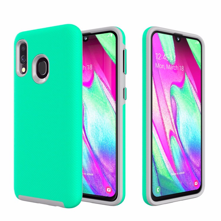 Triangle Shockproof Case with Anti Slip Grains for Huawei P20 Lite - Teal