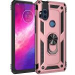 Armor Hybrid Military Case with Ring Kickstand for Moto One Hyper - Rose Golden