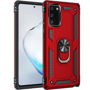 Armor Hybrid Military Case with Ring Kickstand for Samsung Galaxy Note 20 Ultra- Red