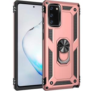 Armor Hybrid Military Case with Ring Kickstand for Samsung Galaxy Note 20 Ultra- Rose Golden