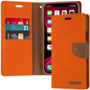 Goospery Canvas Diary Wallet Case for Samsung Galaxy S8 Plus - Orange