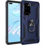 Armor Hybrid Military Case with Ring Kickstand for Huawei P40 - Navy Blue