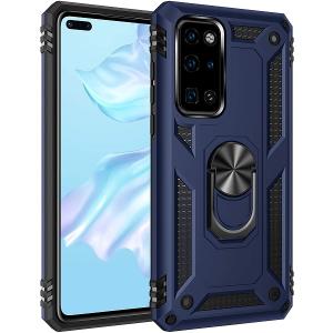 Armor Hybrid Military Case with Ring Kickstand for Huawei P40 - Navy Blue