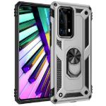 Armor Hybrid Military Case with Ring Kickstand for Huawei P40 Pro - Silver