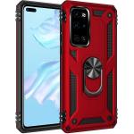 Armor Hybrid Military Case with Ring Kickstand for Huawei P40 - Red