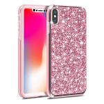 Hybrid Premium Diamond Bling Shockproof Phone Case for Apple iPhone XS Max - Hot Pink