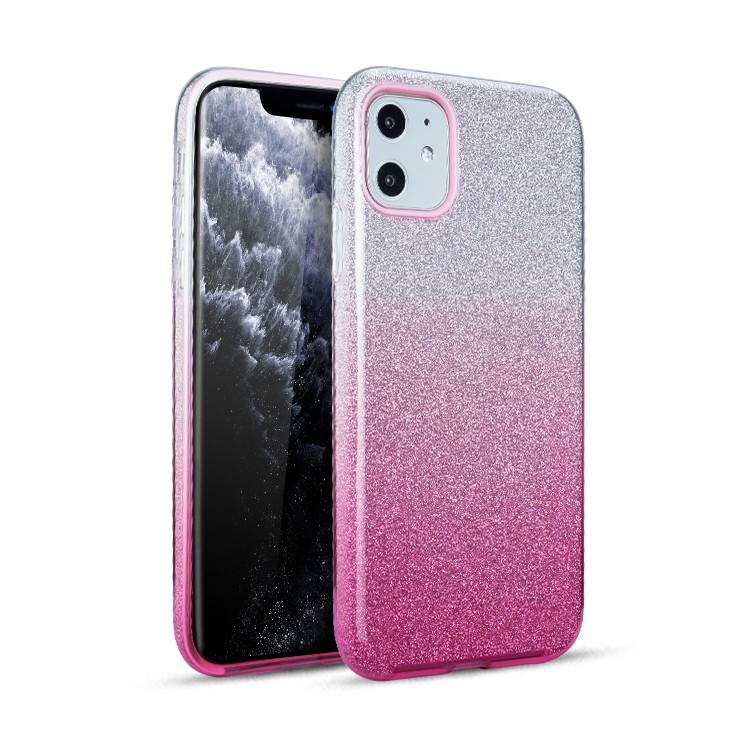 Two Tone Glitter Case for Apple iPhone 11 Pro Max - Hot Pink