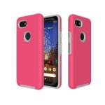 Triangle Shockproof Case with Anti Slip Grains for Google Pixel 3 - Hot Pink