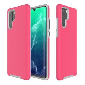 Triangle Shockproof Case with Anti Slip Grains for Huawei P30 Pro - Hot Pink