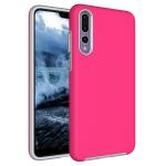 Triangle Shockproof Case with Anti Slip Grains for Huawei P30 - Hot Pink