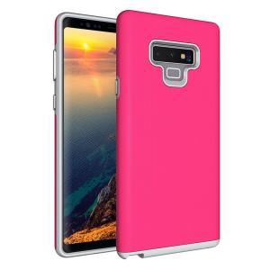 Triangle Shockproof Case with Anti Slip Grains for Samsung Galaxy Note 9 - Hot Pink