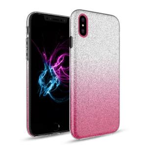 Two Tone Glitter Case for Apple iPhone XS Max - Hot Pink