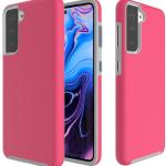 Triangle Shockproof Case with Anti Slip Grains for Samsung Galaxy S21 Plus 5G - Hot Pink