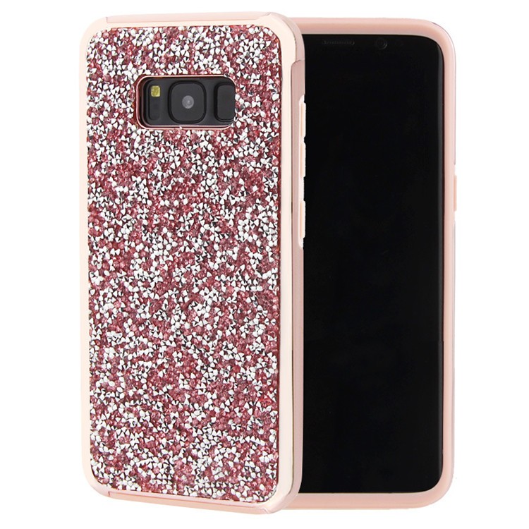 Hybrid Premium Diamond Bling Shockproof Phone Case for Samsung Galaxy S8 Plus - Hot Pink