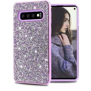 Hybrid Premium Diamond Bling Shockproof Phone Case for Samsung Galaxy S10 - Purple
