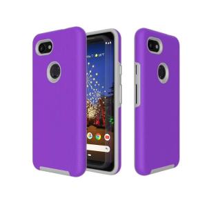 Triangle Shockproof Case with Anti Slip Grains for Google Pixel 2 - Purple