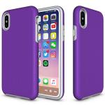 Triangle Shockproof Case with Anti Slip Grains for Apple iPhone X/XS - Purple