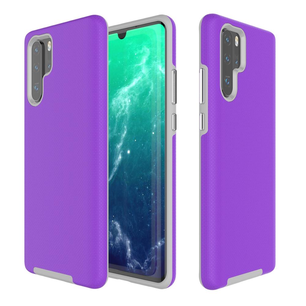 Triangle Shockproof Case with Anti Slip Grains for Huawei P30 Pro - Purple
