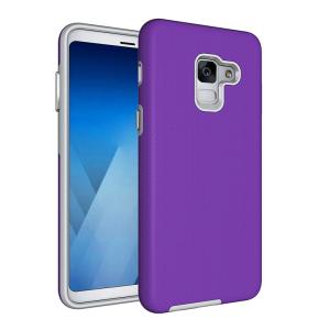 Triangle Shockproof Case with Anti Slip Grains for LG G7 - Purple