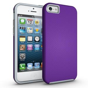 Triangle Shockproof Case with Anti Slip Grains for Apple iPhone 7/8 Plus - Purple