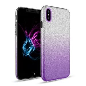 Two Tone Glitter Case for Apple iPhone X/XS - Purple