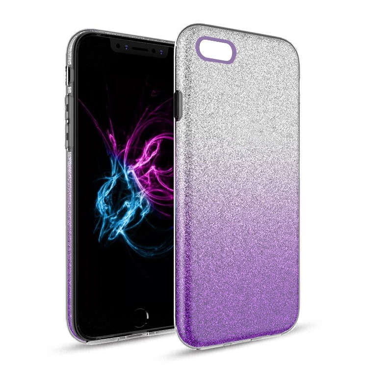 Two Tone Glitter Case for Apple iPhone 6/6S - Purple