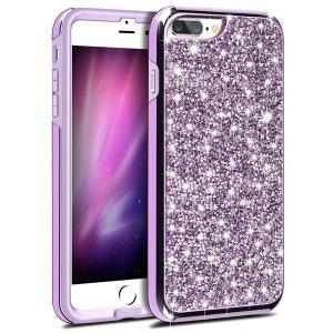 Hybrid Premium Diamond Bling Shockproof Phone Case for Apple iPhone 6/7/8 Plus - Purple