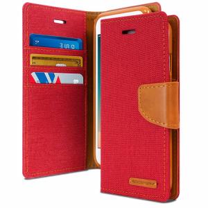 Goospery Canvas Diary Wallet Case for Apple iPhone 6/6S - Red