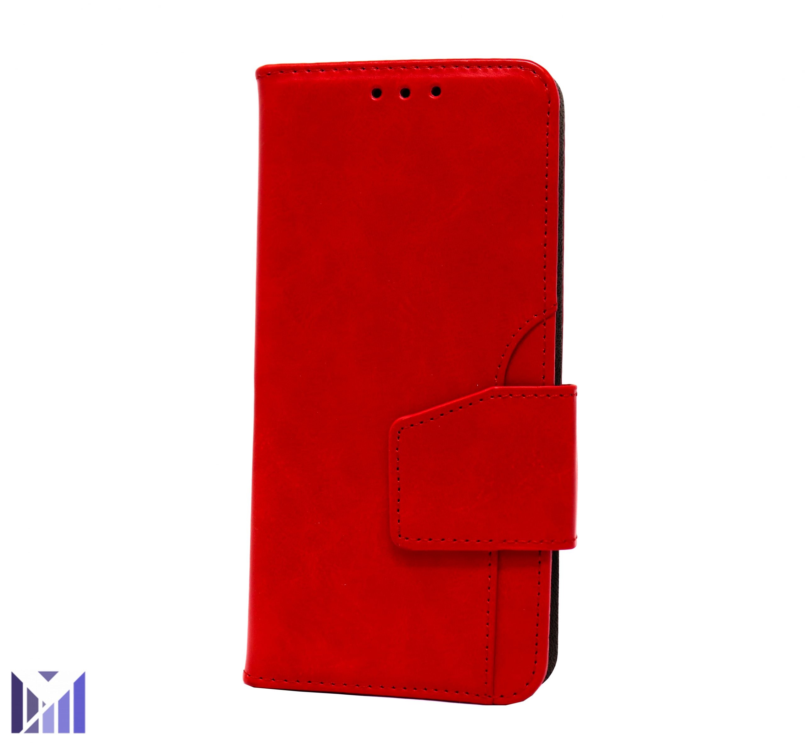 Premium PU Leather with Front Slot Card Wallet Case for Huawei P30 - Red