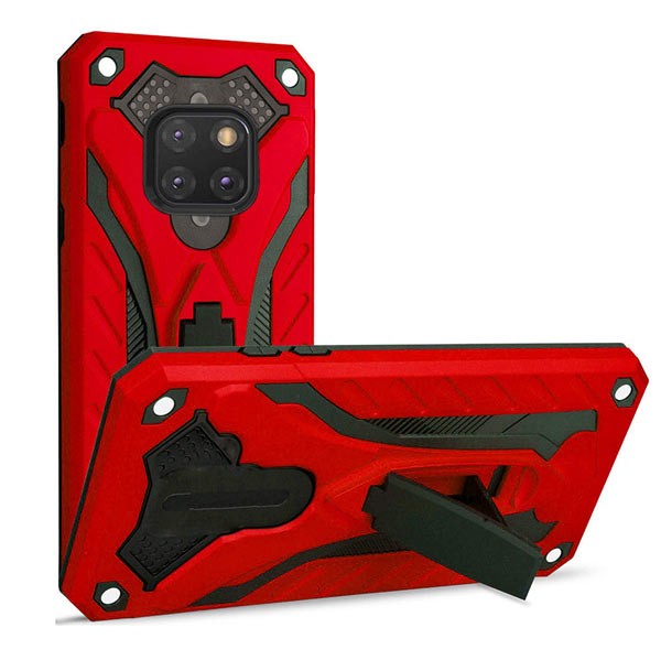 Rugged Defender Case with Kickstand for Huawei Mate 20 Pro - Red