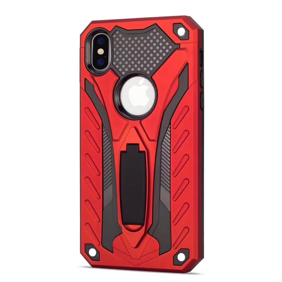 Rugged Defender Case with Kickstand for Apple iPhone XS Max - Red