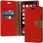 Goospery Canvas Diary Wallet Case for Samsung Galaxy S8 Plus - Red
