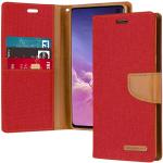 Goospery Canvas Diary Wallet Case for Samsung Galaxy S10 Plus - Red