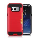 Hybrid Card Slot Anti Shock Case for Samsung Galaxy S8 Plus - Red