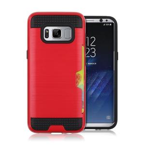 Hybrid Card Slot Anti Shock Case for Samsung Galaxy S8 Plus - Red