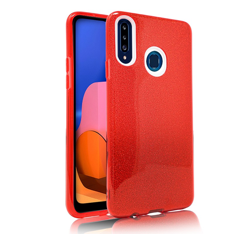 Glitter Case for Samsung Galaxy A20S - Red