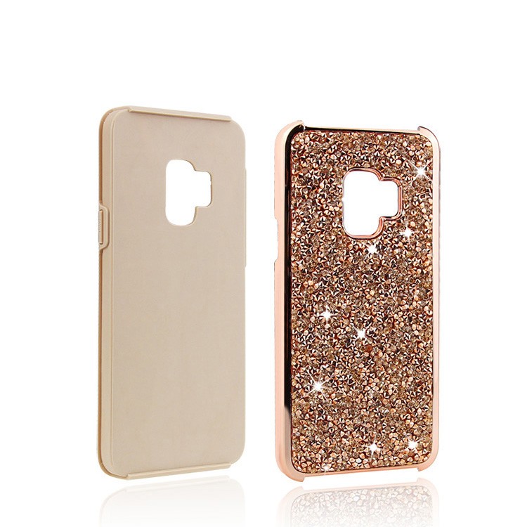 Hybrid Premium Diamond Bling Shockproof Phone Case for Samsung Galaxy S9 - Rose Golden